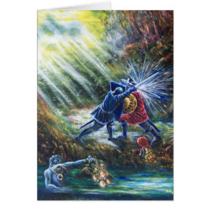 ROSE OUBLIÉ combattant les chevaliers, l'argent et