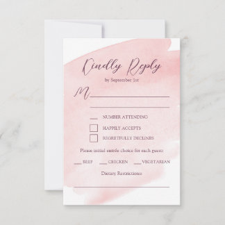 Rose Pâle Aquarelle Réponse au Mariage