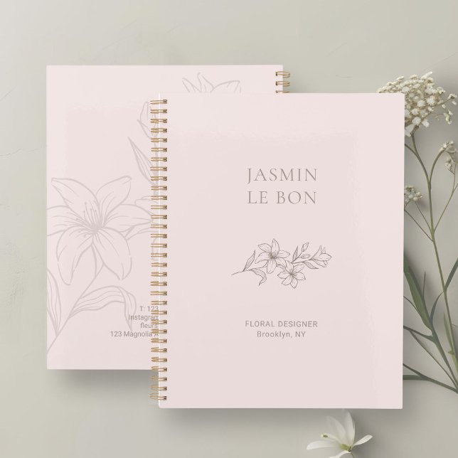 Rose pâle | Chic minimaliste floral (Créateur téléchargé)