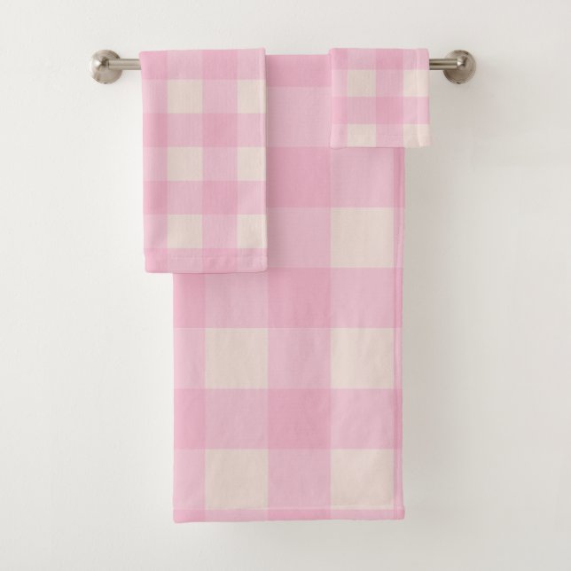 Rose Pâle et Gingham à Carreaux Blancs de Style Bu (En situation)