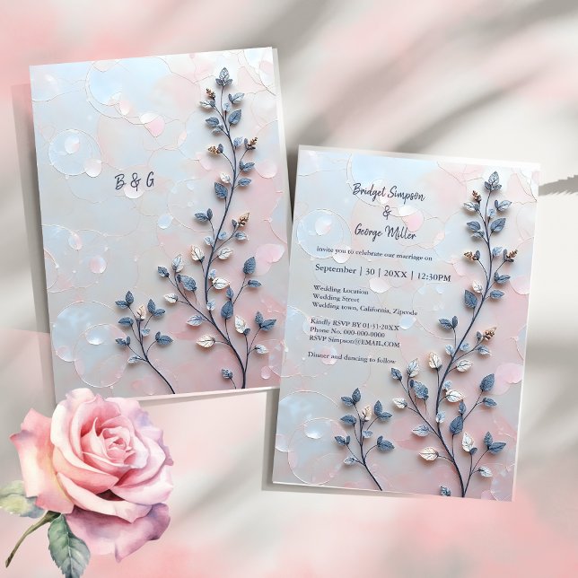 rose pâle et tonalité perle mariage de la branche (Créateur téléchargé)