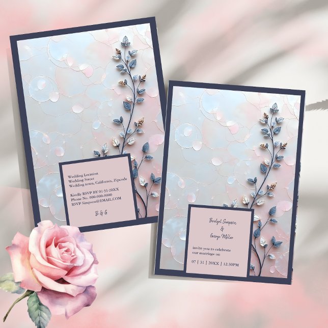 rose pâle et tonalité perle mariage de la branche (Créateur téléchargé)