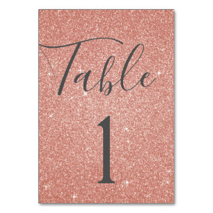 Rose pâle - Rose Gold Sparkle Numéro de table
