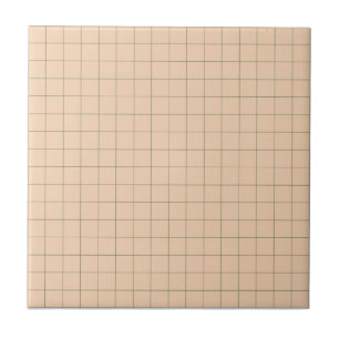 Rose Pâle & Vert Carreaux Rétro Minimaliste