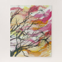 Rose par les arbres, 16" x 20" puzzle de