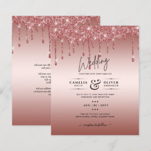 Rose Parties scintillant de goutte d'or Mariage mo