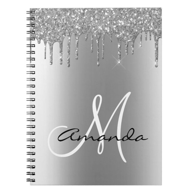 Rose Parties scintillant métal or  Carnet Monogram (Devant)