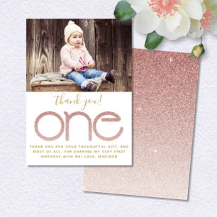 Rose Parties scintillant or 1er Carte de remerciem