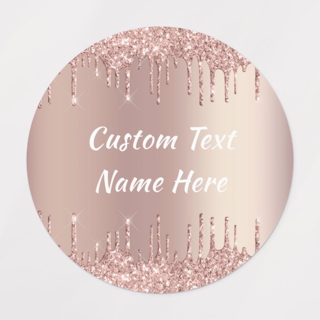 Rose Parties scintillant or Blush Éclats Étiquette (Design 3)