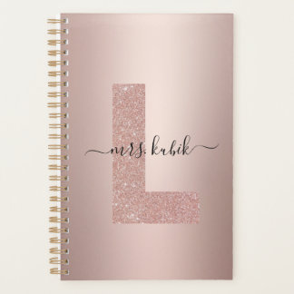 Rose Parties scintillant or  Monogramme enseignant