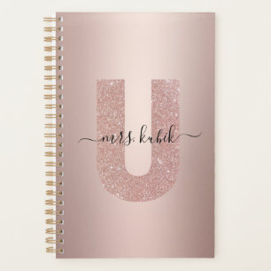 Rose Parties scintillant or Monogramme enseignant
