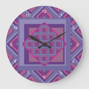 rose pastel lavande diamant motif horloge art