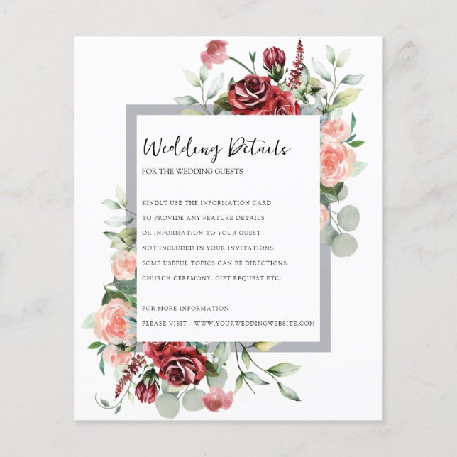 Rose Peach Et Coral Floral Mariage Détail (Devant)