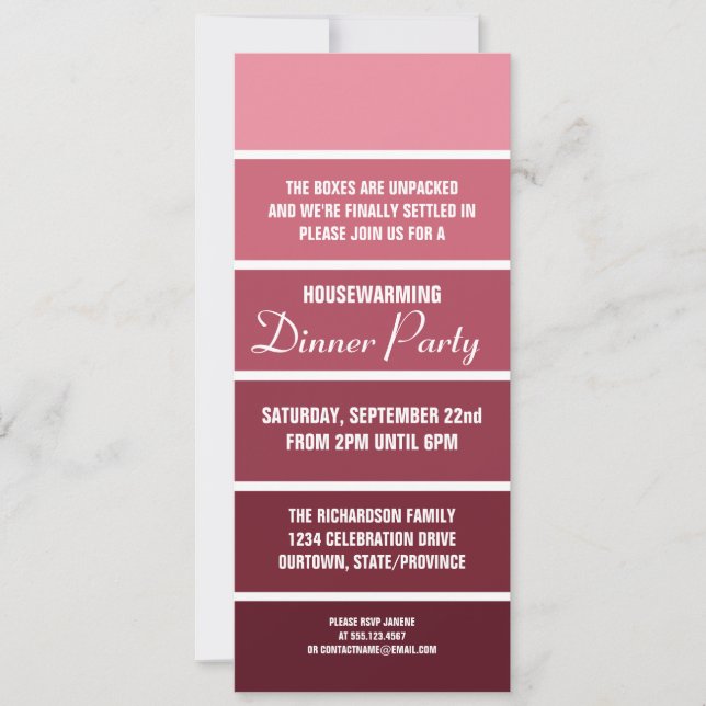 Rose Peinture Exemple Carte Ménage Invitation (Devant)