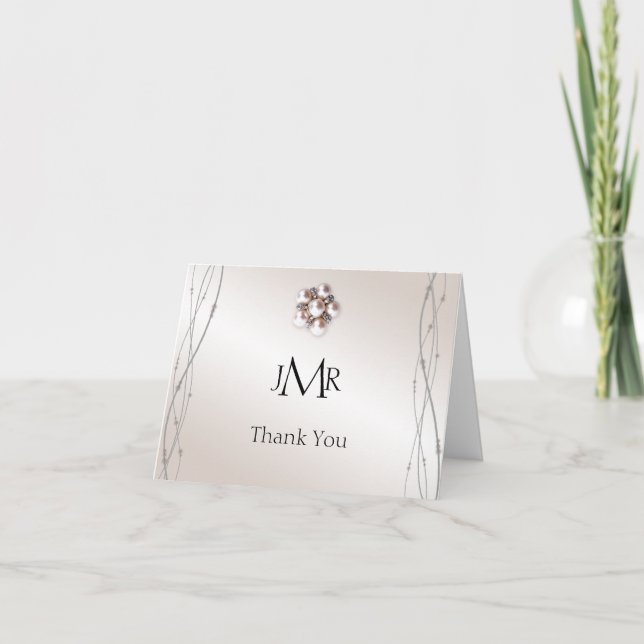 Rose Perle et Points 30e Anniversaire Merci (Devant)