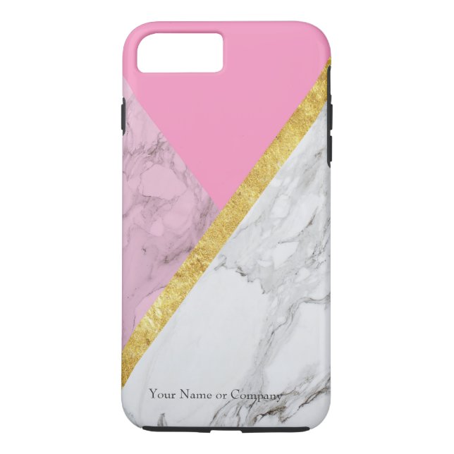 Rose personnalisé Gold Marble iPhone Coque dur (Dos)