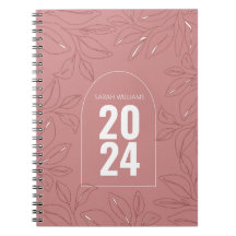 Rose personnalisé moderne Pink Carnet Idée cadeau