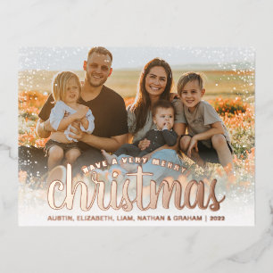 Rose photo Cartes de fin de année Gold Foil