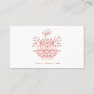 Rose Pink Frame Bakery Baker's Logo Carte de visit