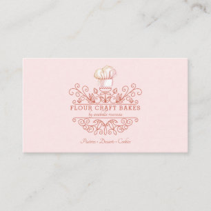 Rose Pink Frame Bakery Baker's Logo Carte de visit