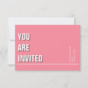 Rose Pink Minimal Church Invitation
