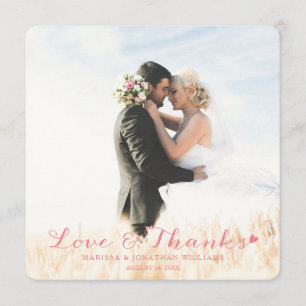 ROSE plat de la carte de Merci de mariage