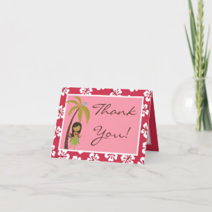 Rose plié Luau hawaïen de carte de remerciements