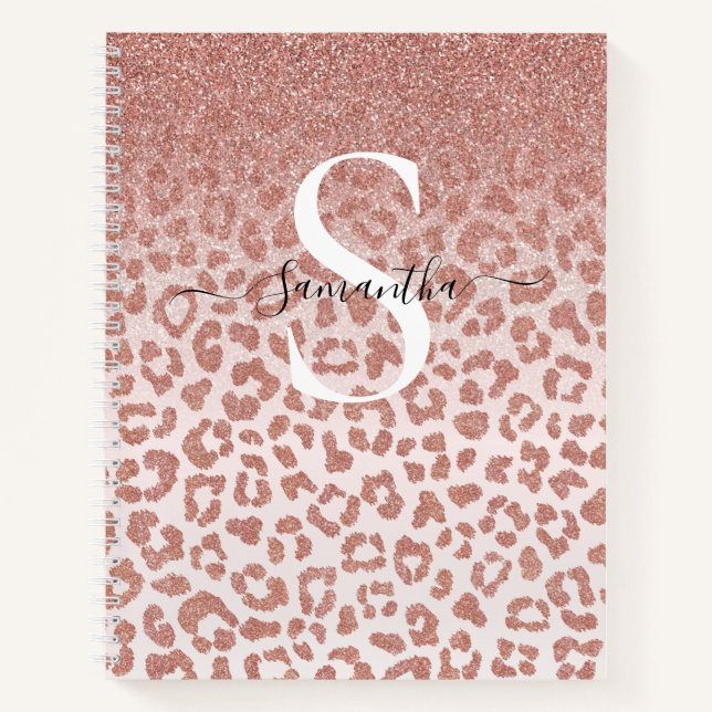 Rose Poster de animal or Glitterie Carnet de dégra (Devant)