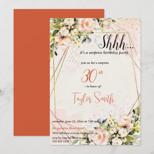 rose poudré  Invitation élégante pour une fête sur