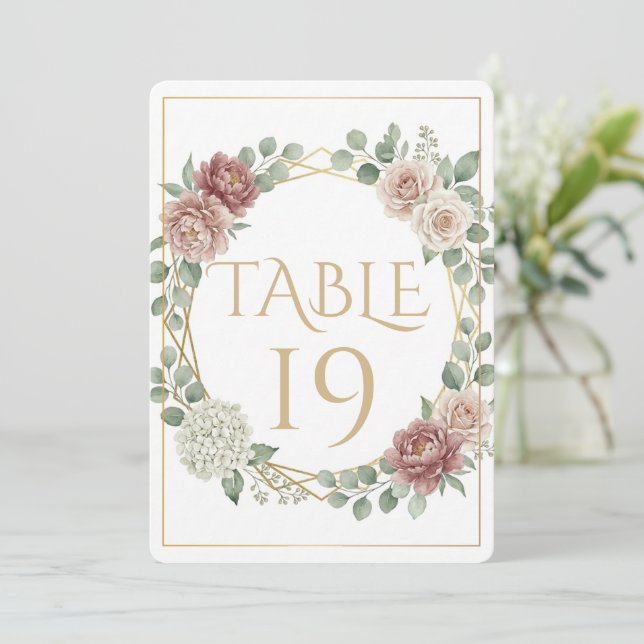 Rose Poussiéreuse Élégante Géométrique Floral Aqua (Debout devant)