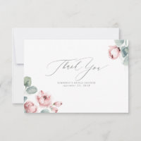 Rose Poussiéreuse Florale Élégante Petit Merci