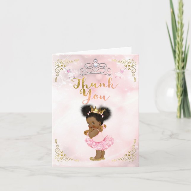 Rose Princesse Vintage Bébé Fille Ethnique Merci (Devant)