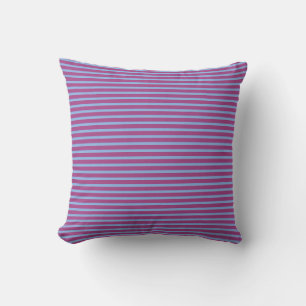 Rose profond/Mauve/Rose/Bleu > Coussin carré rayé