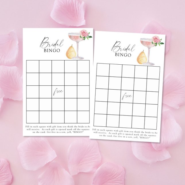Rose prosecco - Jeu de bingo pour enterrement de v (Créateur téléchargé)