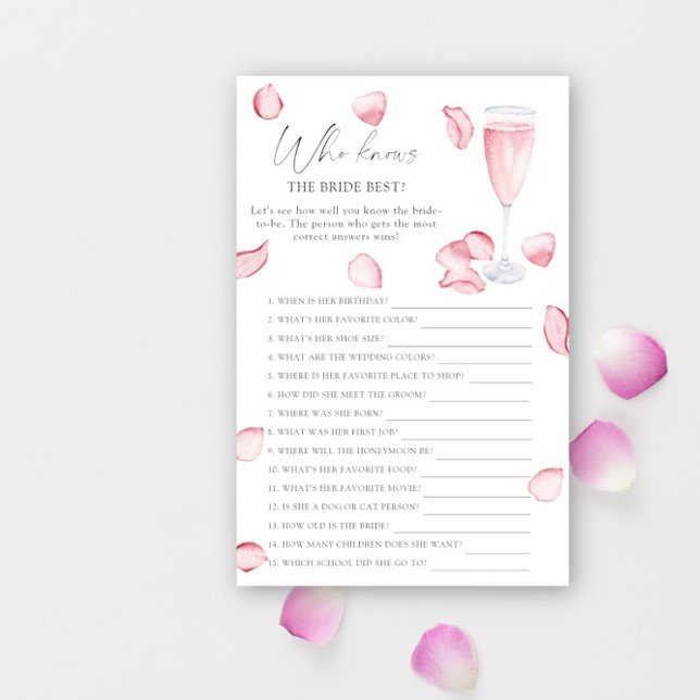 Rose Prosecco - Jeu qui connaît le mieux la mariée (Créateur téléchargé)