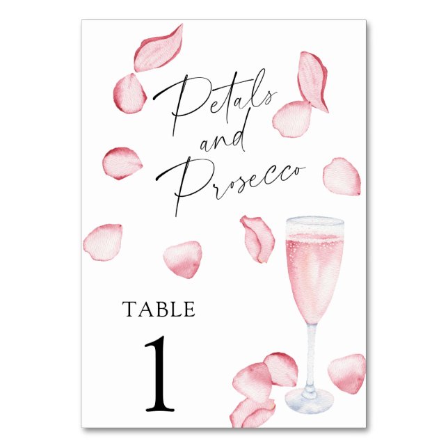 Rose Prosecco - numéro de table de mariage (Par défaut)