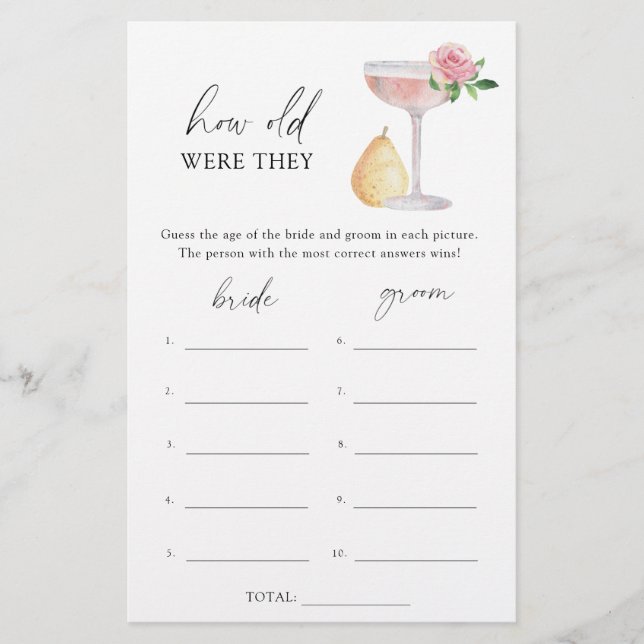 Rose Prosecco - Quel âge avaient-ils la mariée (Devant)