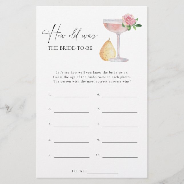 Rose Prosecco - Quel âge la mariée avait-elle à jo (Devant)