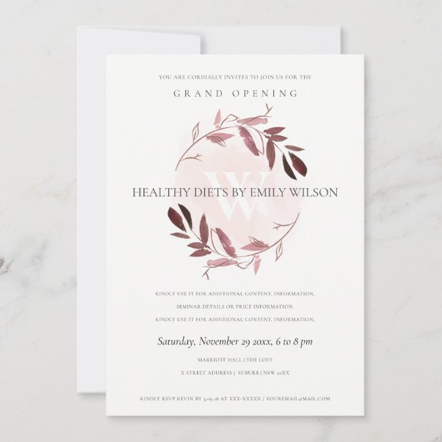 ROSE PURPLE FOLIAGE WREATH GRAND INVITATION D'OUVE (Devant)