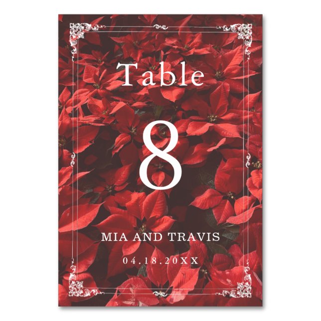 Rose Romantique Élégante Fleurie Numéro de Table M (Par défaut)