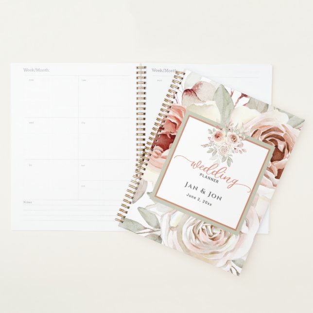 Rose romantique Pastel Pink Wedding planner modifi (Devant avec enveloppe)