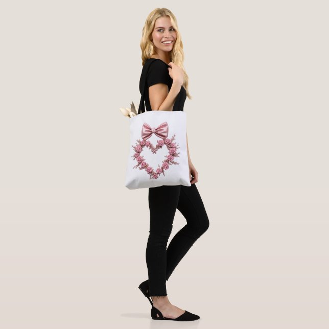 Rose romantique Sac fourre-tout de coeur parfait p (Sur le modèle)