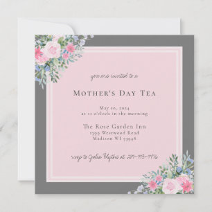 Rose rose Aquarelle Mère's Day Invitation