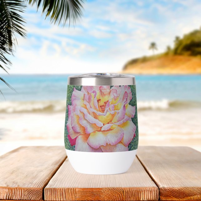 Rose rose au printemps (Plage (pivotée))