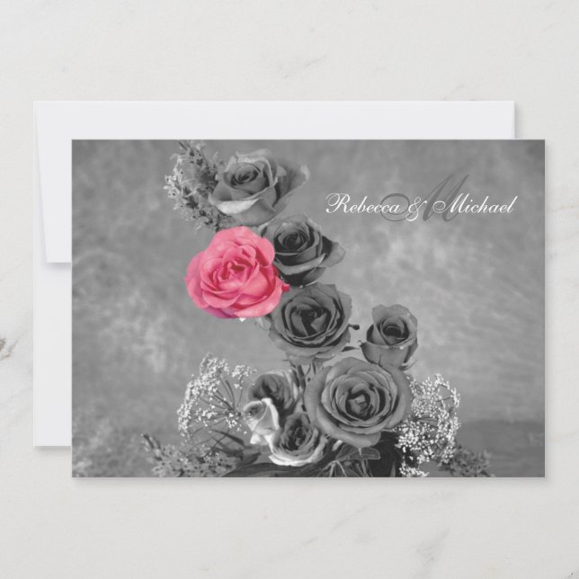 Rose rose avec monogramme (Devant)