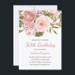 Rose rose Blush Gold 50e anniversaire Invitation d<br><div class="desc">Rose Blush Rose Gold 50h Anniversaire Invitation de fête Voir la collection correspondante Dans Niche et Nest Store</div>