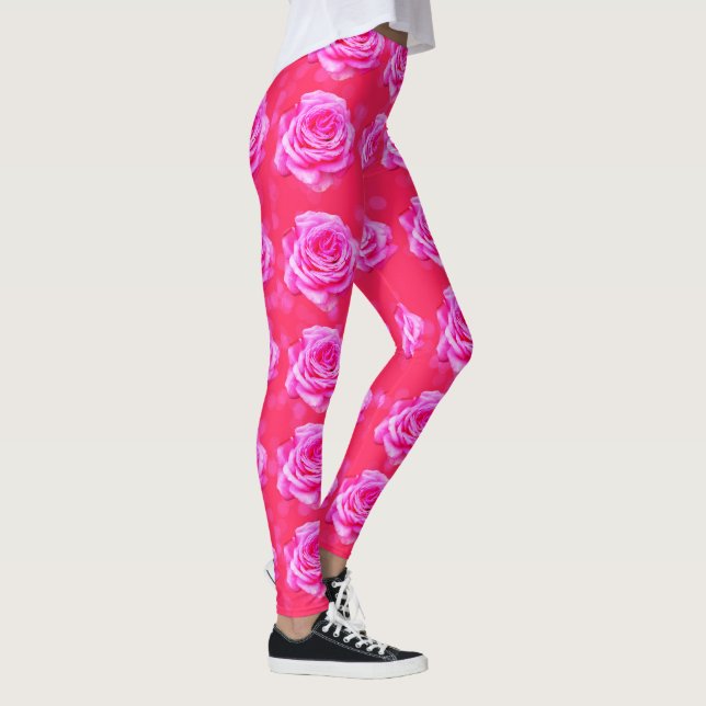 Rose rose bokeh, Leggings rose scintillant Mesdame (Droite)