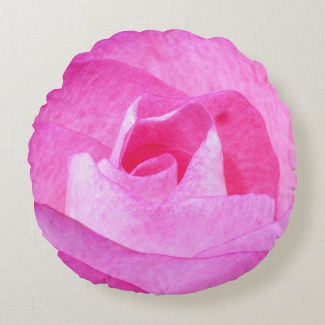 Rose rose Coussin rond (Devant)
