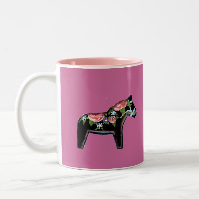 Rose rose Dala Cheval Mug (Gauche)
