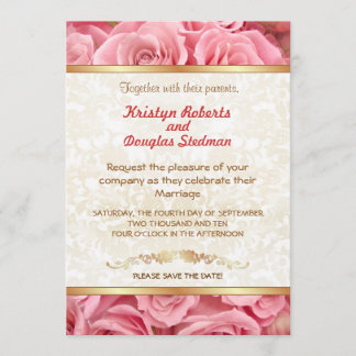 Rose rose - Faire-part de mariage